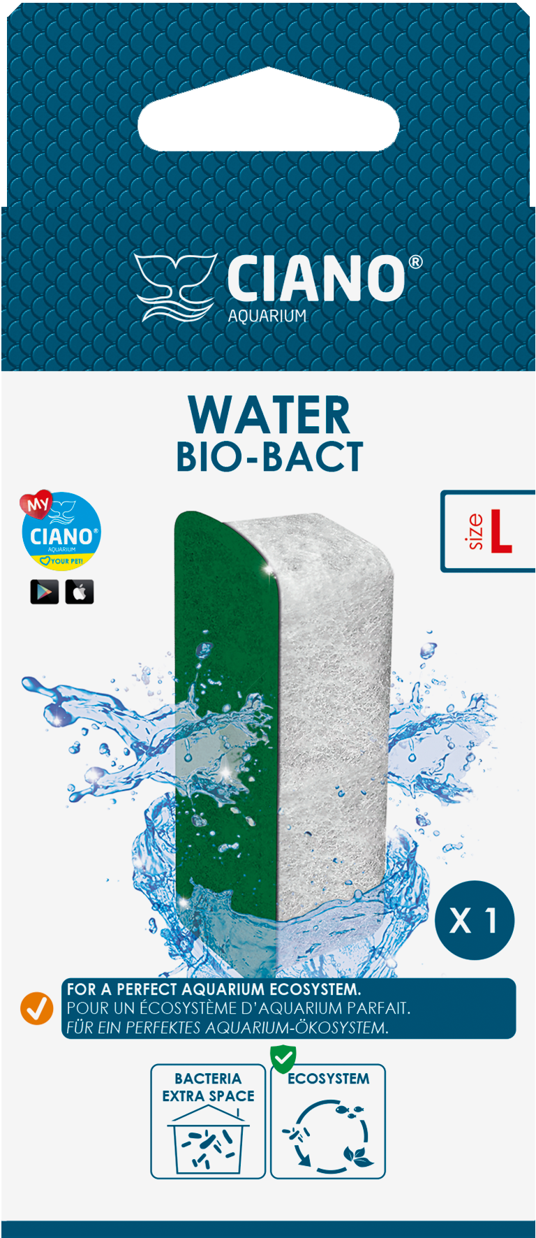 Ciano - Cartouches Biobact taille L pour filtre d'aquarium - Imagen 3