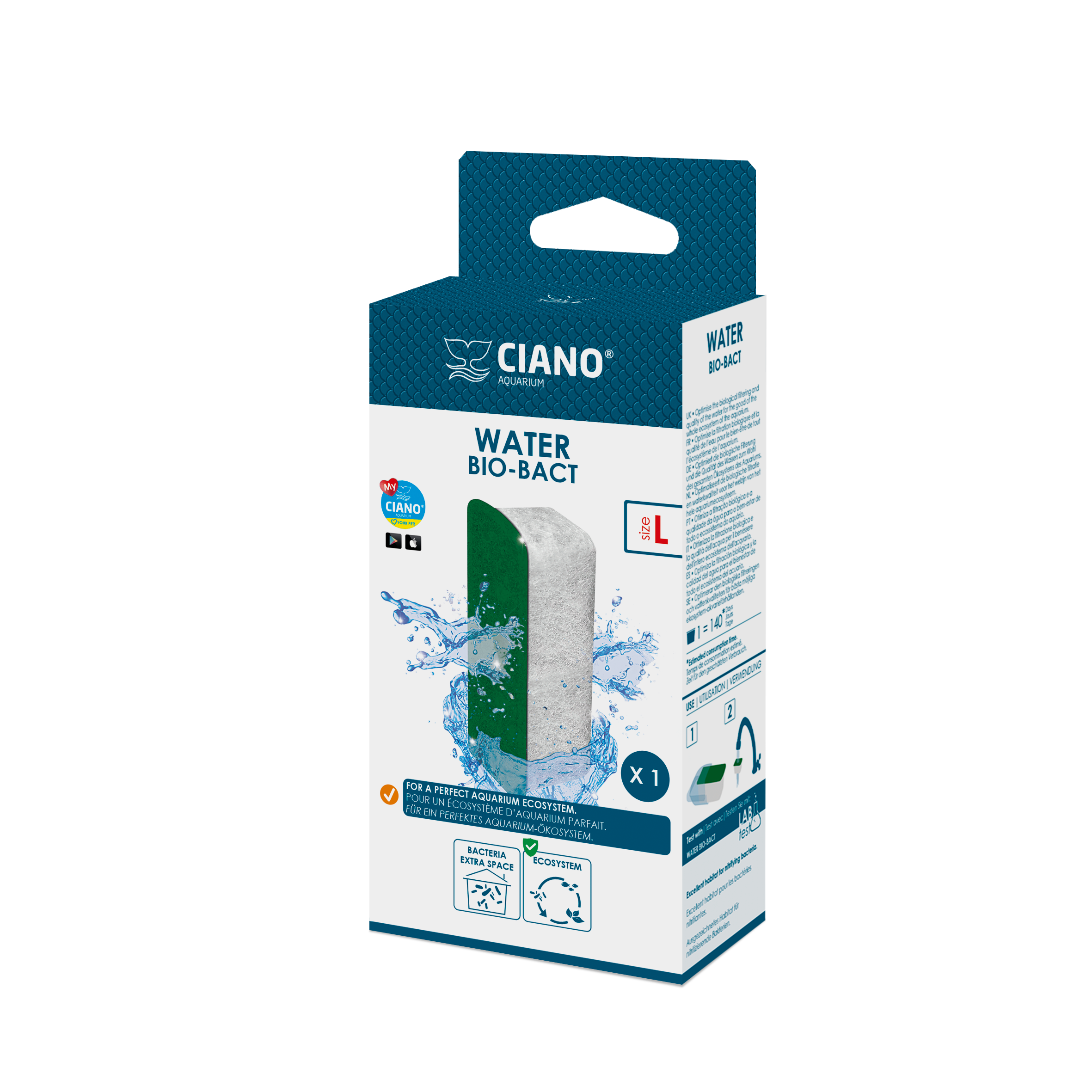 Ciano - Cartouches Biobact taille L pour filtre d'aquarium - Imagen 2