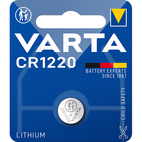 Pile bouton lithium 3 V Ø 12,5 mm H 2 mm CR1220 - VARTA