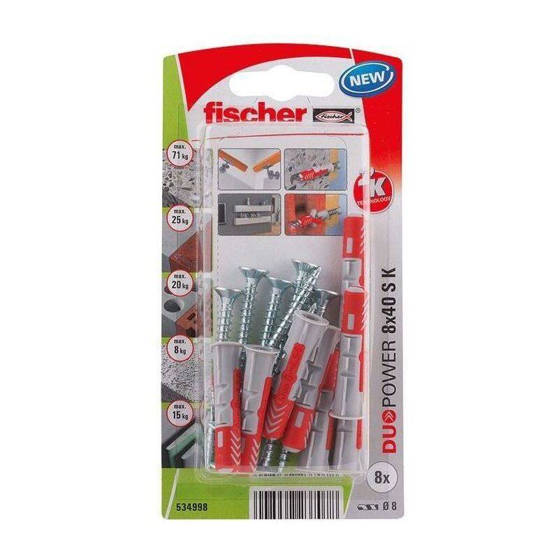 Blister 8 chevilles et vis - FISCHER