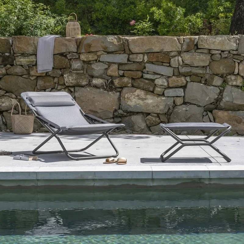 Lafuma-Mobilier - Transat Transabed Matelas BeComfort Argent LAFUMA - Imagen 1