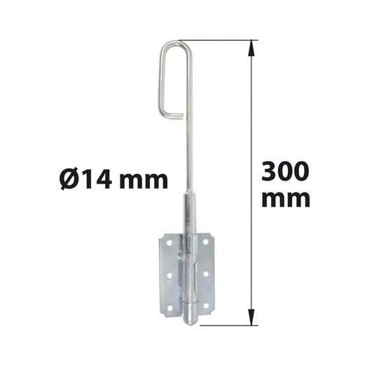 Verrou baïonnette acier zingué Ø 14 mm L 300 mm - AFBAT - Image 2