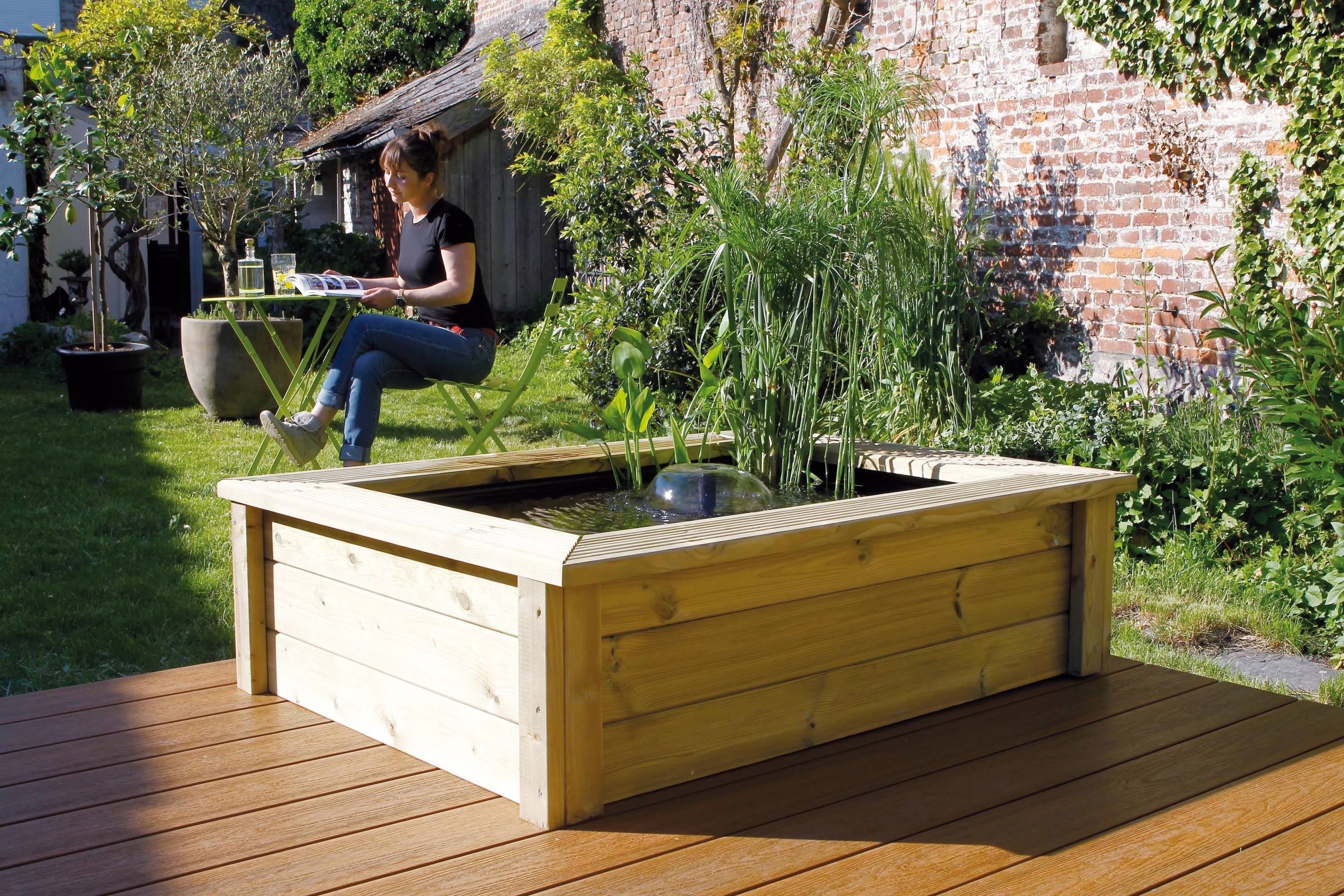 Ubbink - Bassin hors sol en bois Naturel Quadro Wood I 225L  – Ubbink - Imagen 1