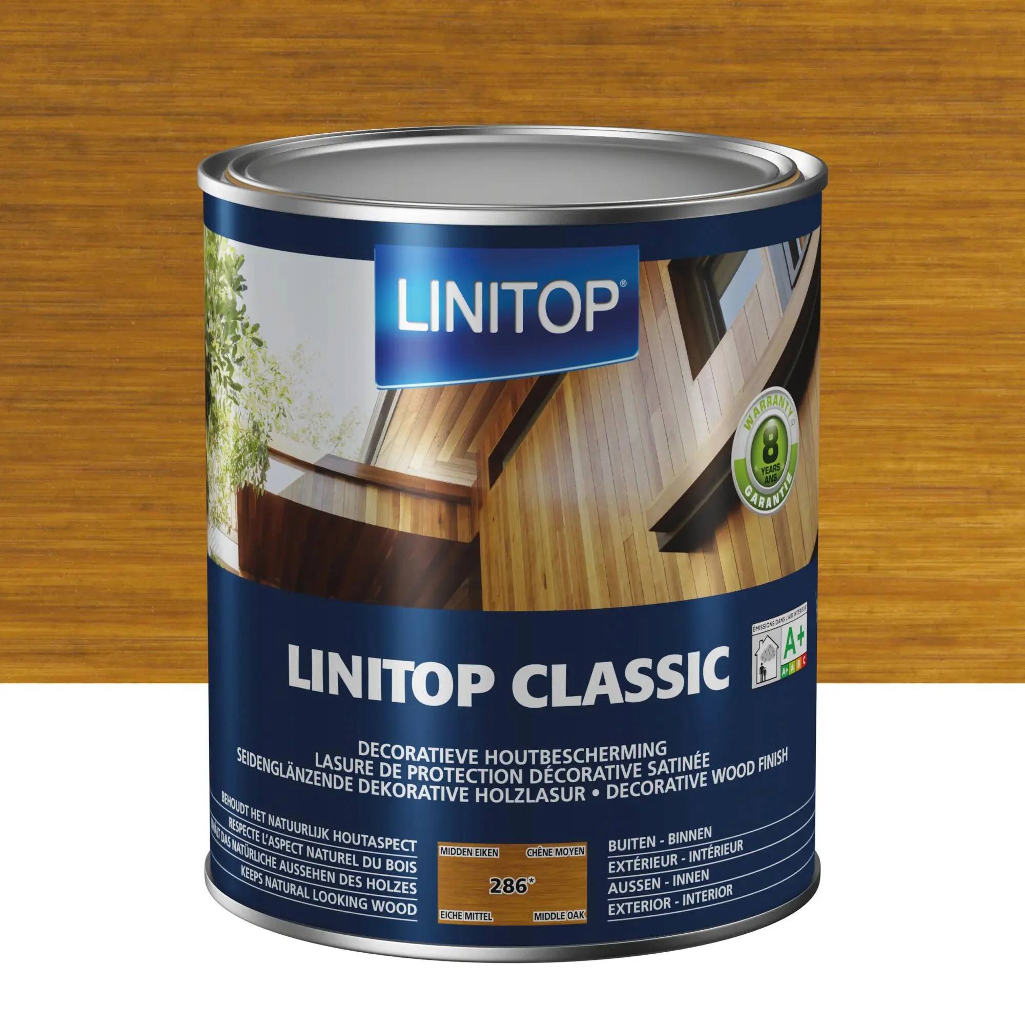 Lasure Satinée Chêne Moyen 2,5 L Classic - LINITOP - Image 1