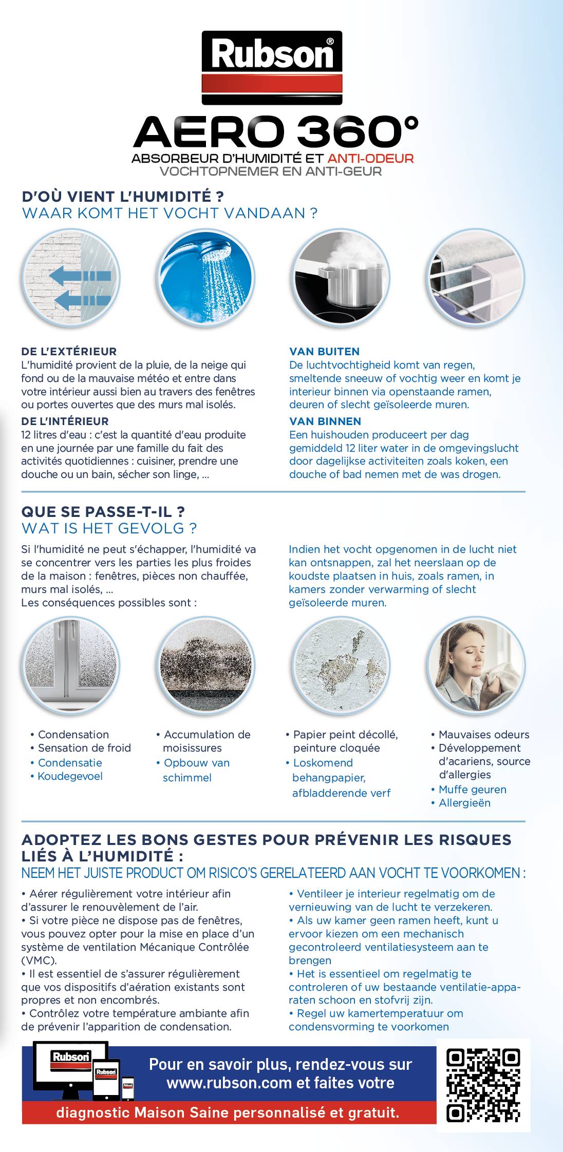Absorbeur d'humidité recharge plastique recyclé 20 m² - RUBSON - Image 3