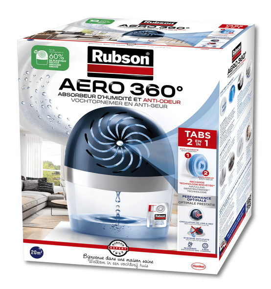 Absorbeur d'humidité recharge plastique recyclé 20 m² - RUBSON - Image 2