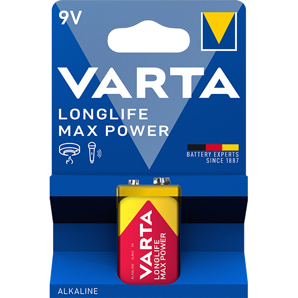 Pile Alcaline 9V LongLife Max Power - VARTA - Image 1