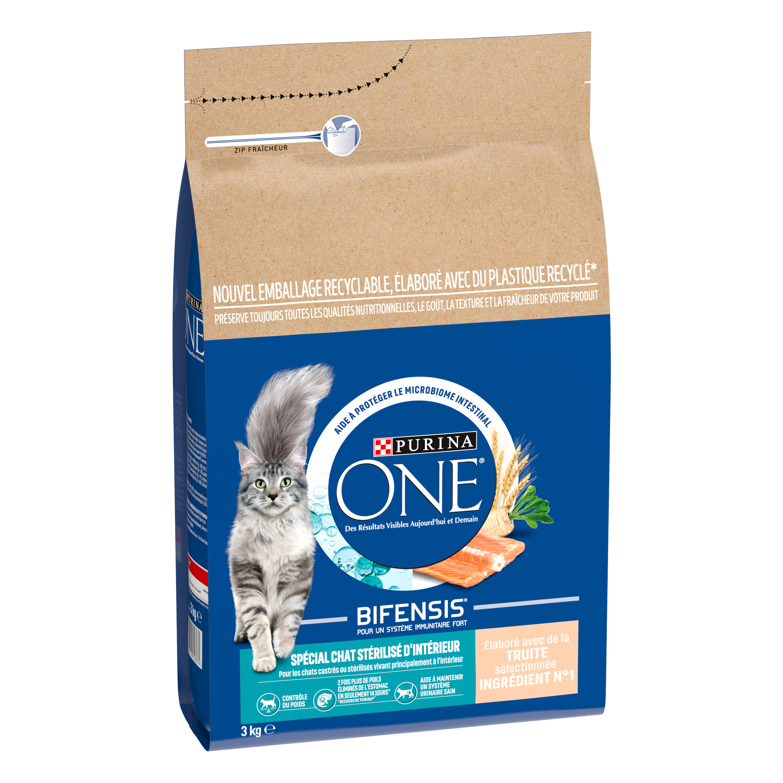 Purina One - Croquettes chat d'Intérieur Stérilisé Truite 3 kg - PURINA ONE - Image 2