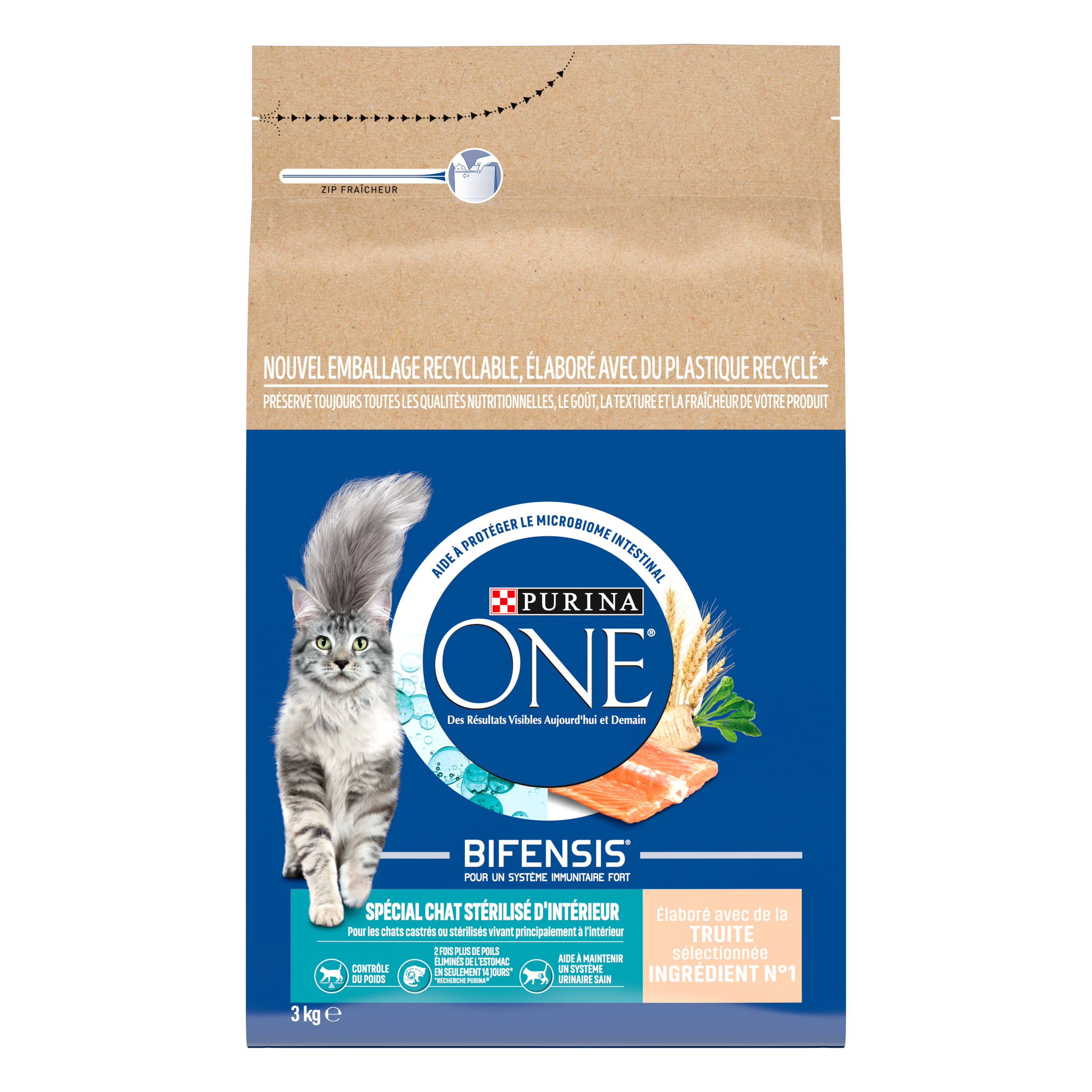 Purina One - Croquettes chat d'Intérieur Stérilisé Truite 3 kg - PURINA ONE - Image 4