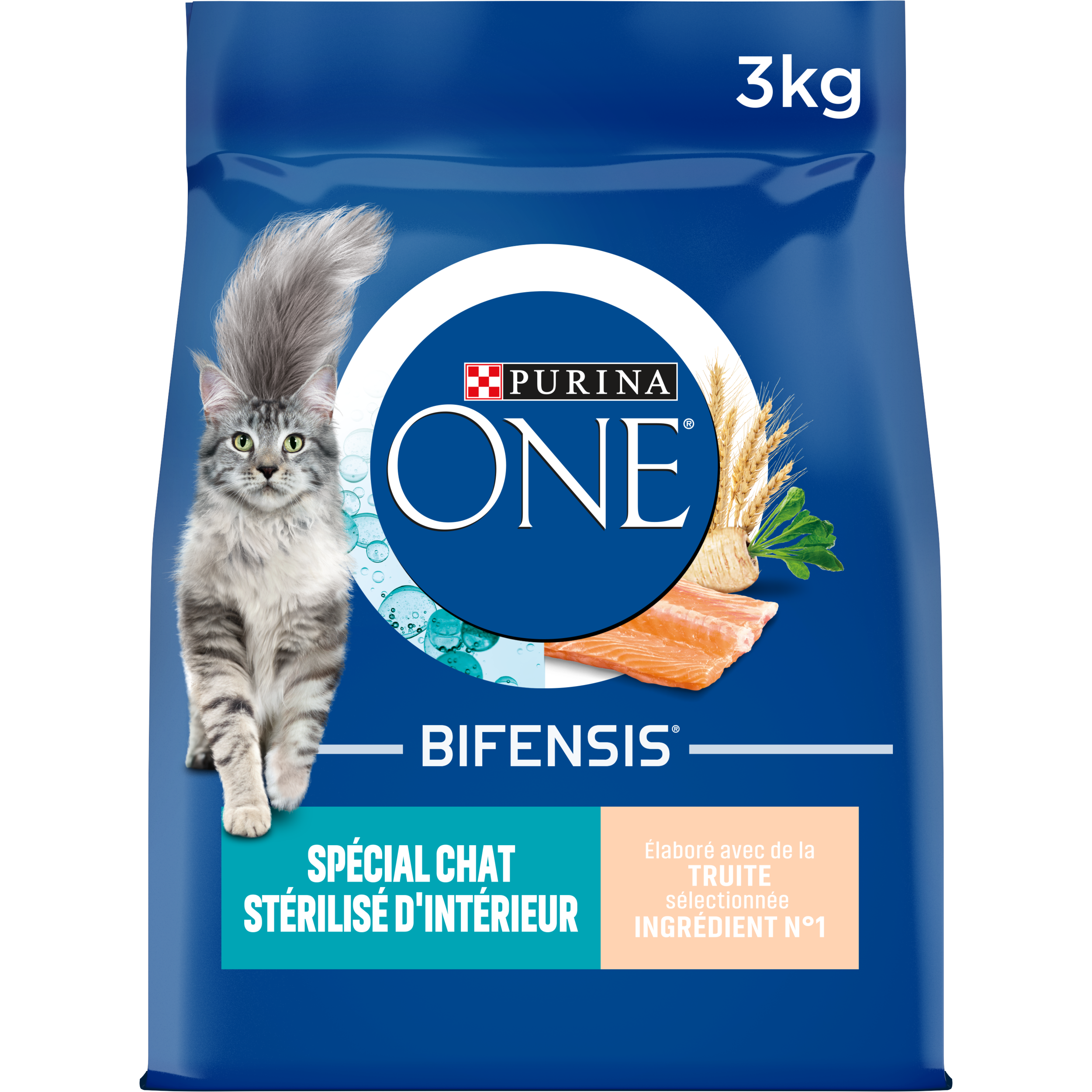 Purina One - Croquettes chat d'Intérieur Stérilisé Truite 3 kg - PURINA ONE - Image 1