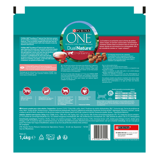 Purina One - Croquettes chat Adulte Stérilisé Saumon 1,4 kg - PURINA ONE - Image 2