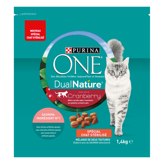 Purina One - Croquettes chat Adulte Stérilisé Saumon 1,4 kg - PURINA ONE - Image 1