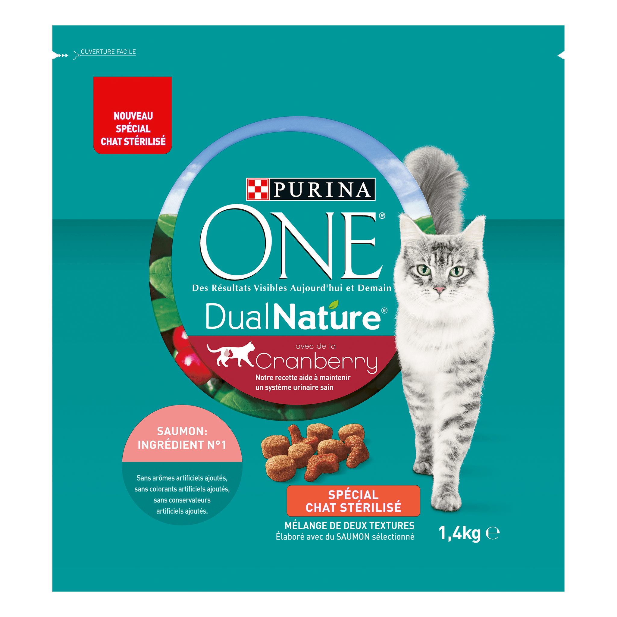 Purina One - Croquettes chat Adulte Stérilisé Saumon 1,4 kg - PURINA ONE - Image 1