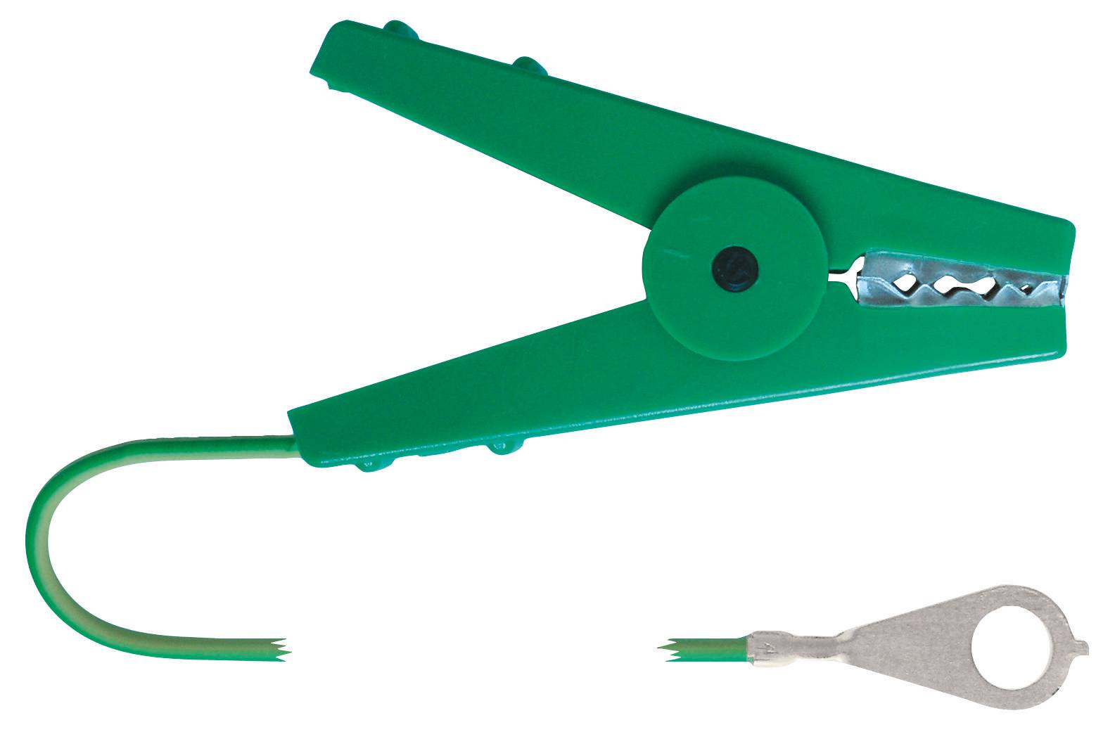 Pince/câble connexion terre vert, 100 cm, oeillets M8