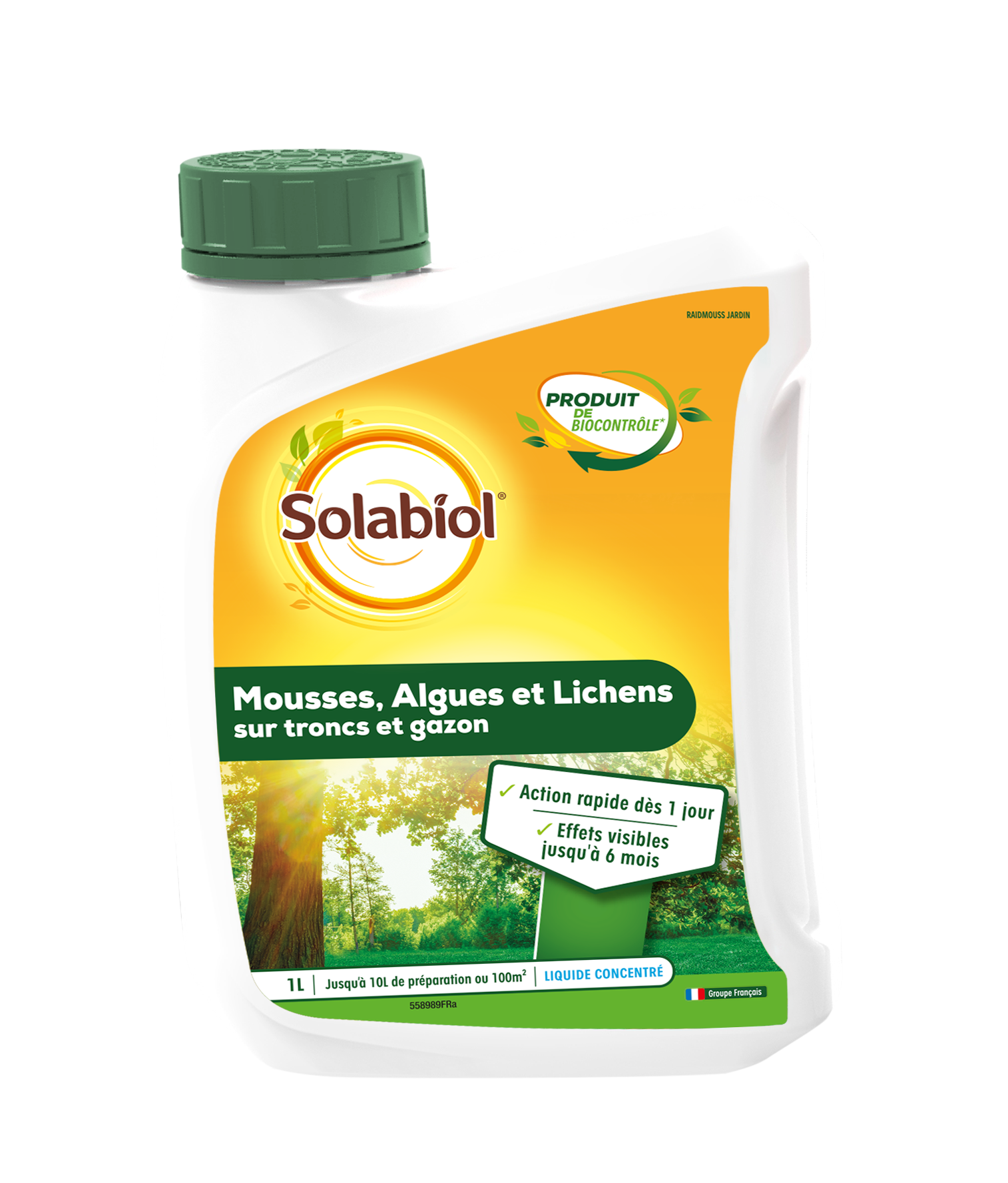 Solabiol - Produit mousse algues lichen Sulfate de fer 1 L – SOLABIOL