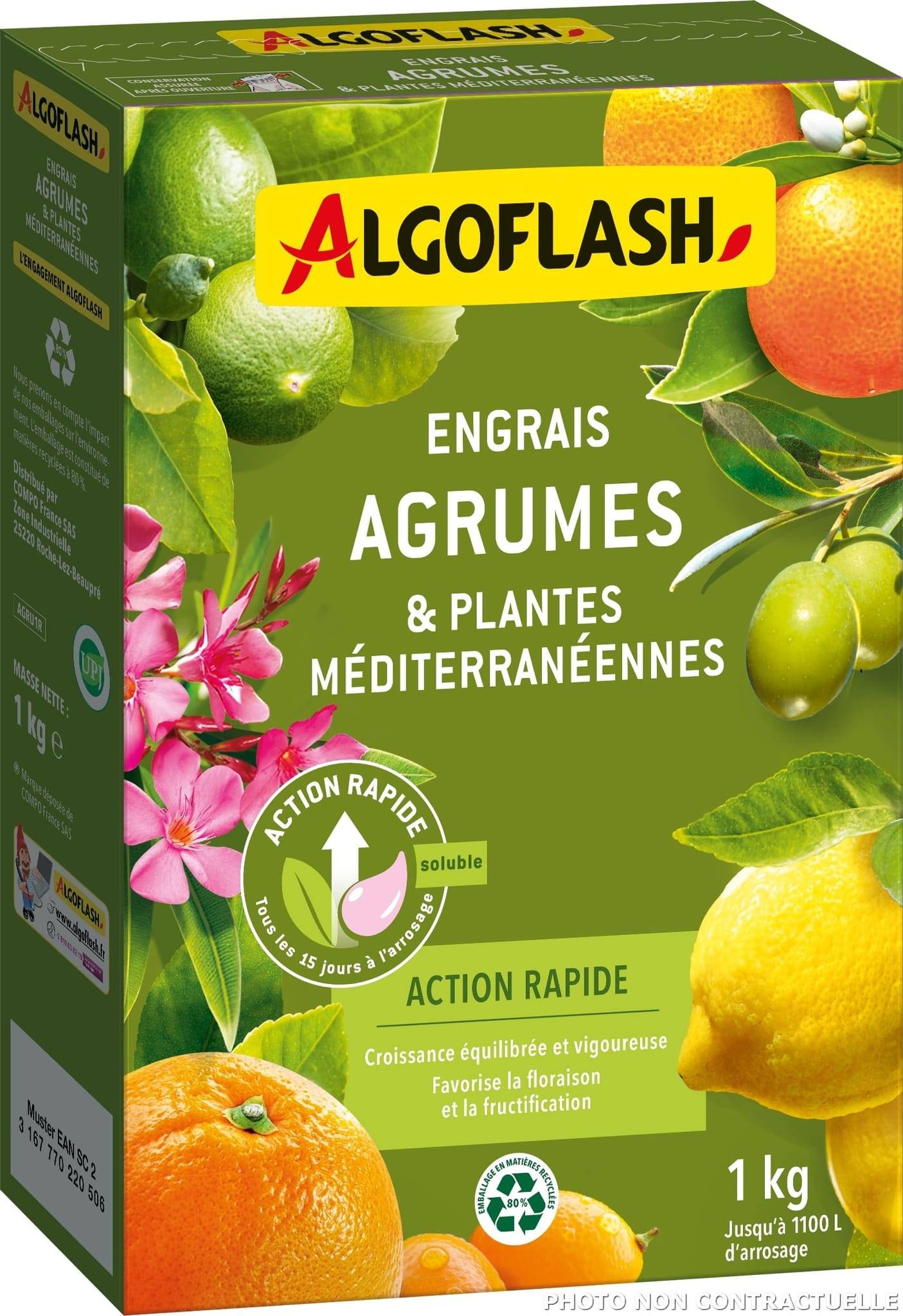Algoflash - Engrais Agrumes et Plantes Méditerranéennes Action rapide 1 kg
