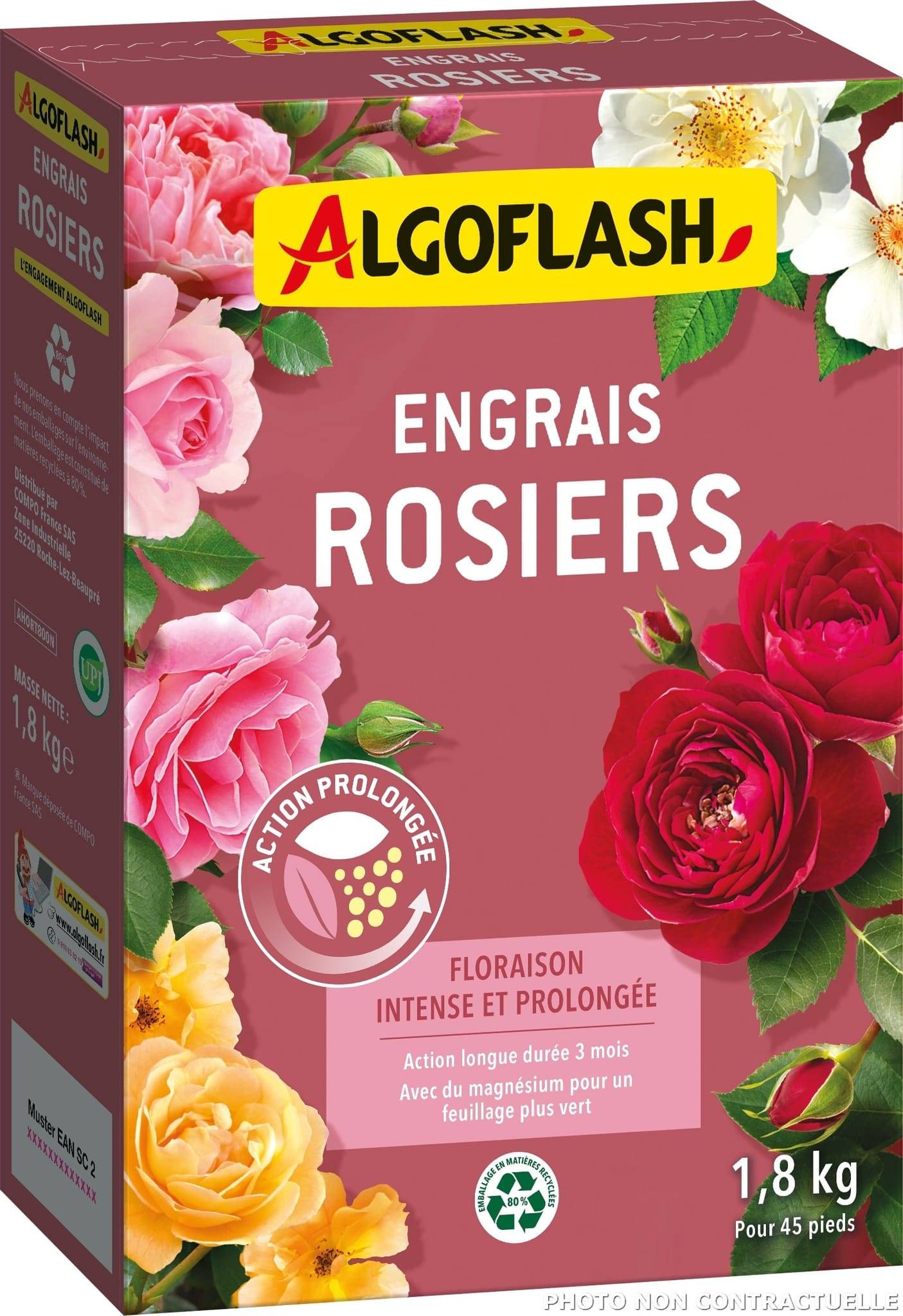Algoflash - Engrais rosiers action prolongée 1,8 kg - Algoflash