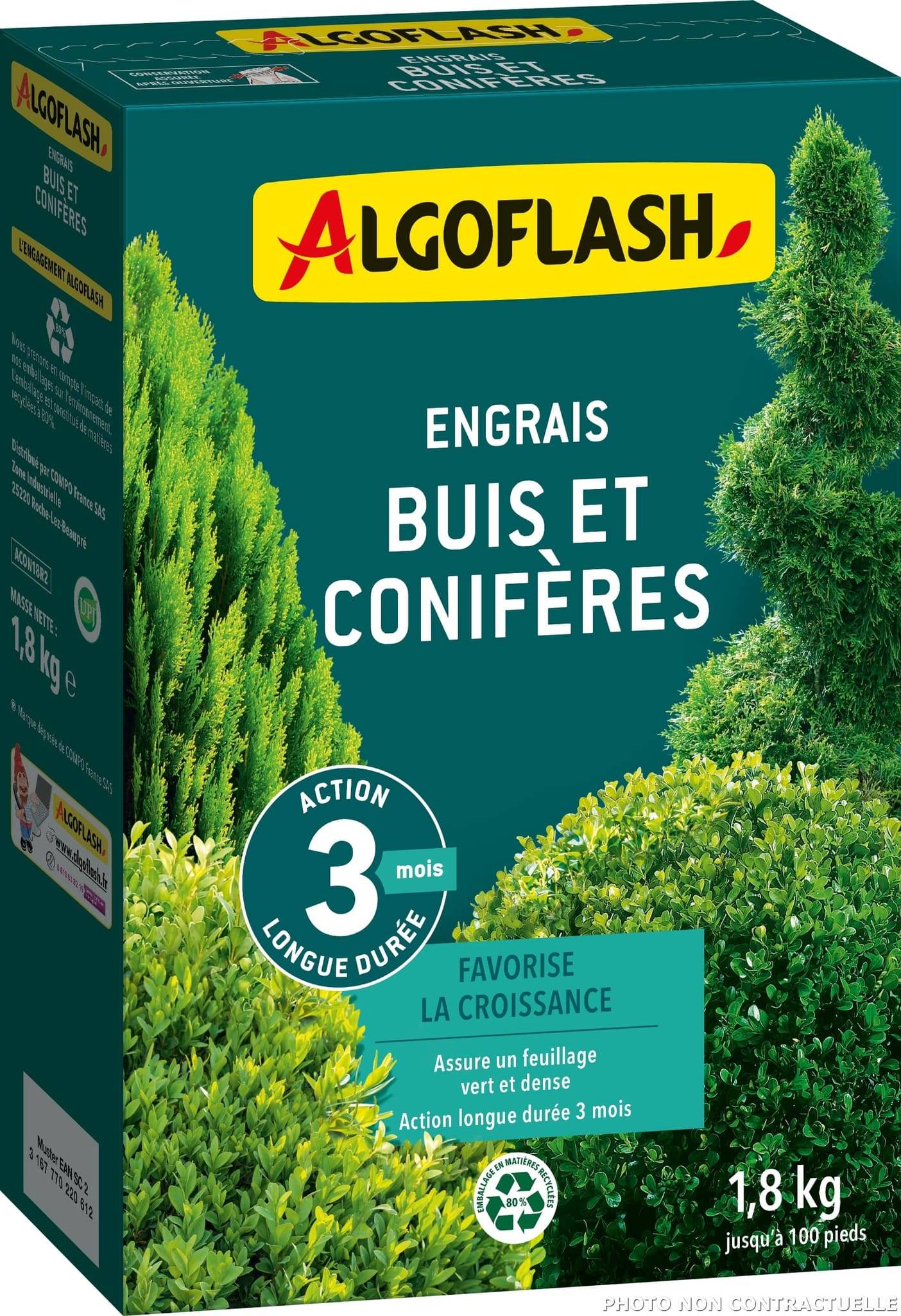 Algoflash - Engrais buis et conifères action longue durée 1,8 kg - Algoflash