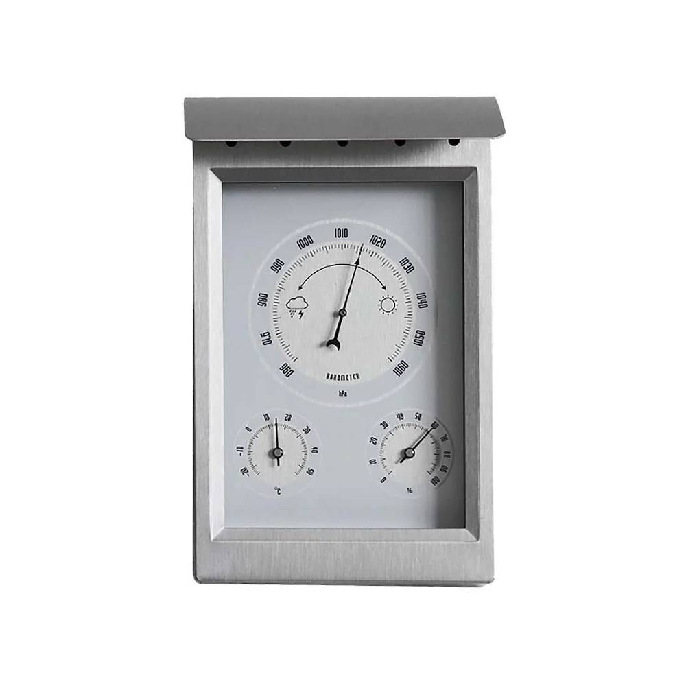 Stil - Estación meteorológica mecánica inox gris L. 23 x l. 13,70 x H. 7 cm – Stil