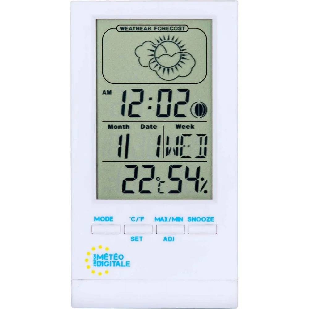 Stil - Station météo électronique intérieure plastique blanc H. 1,10 x L. 10,50 x P. 5,80 cm - Stil - Imagen 1