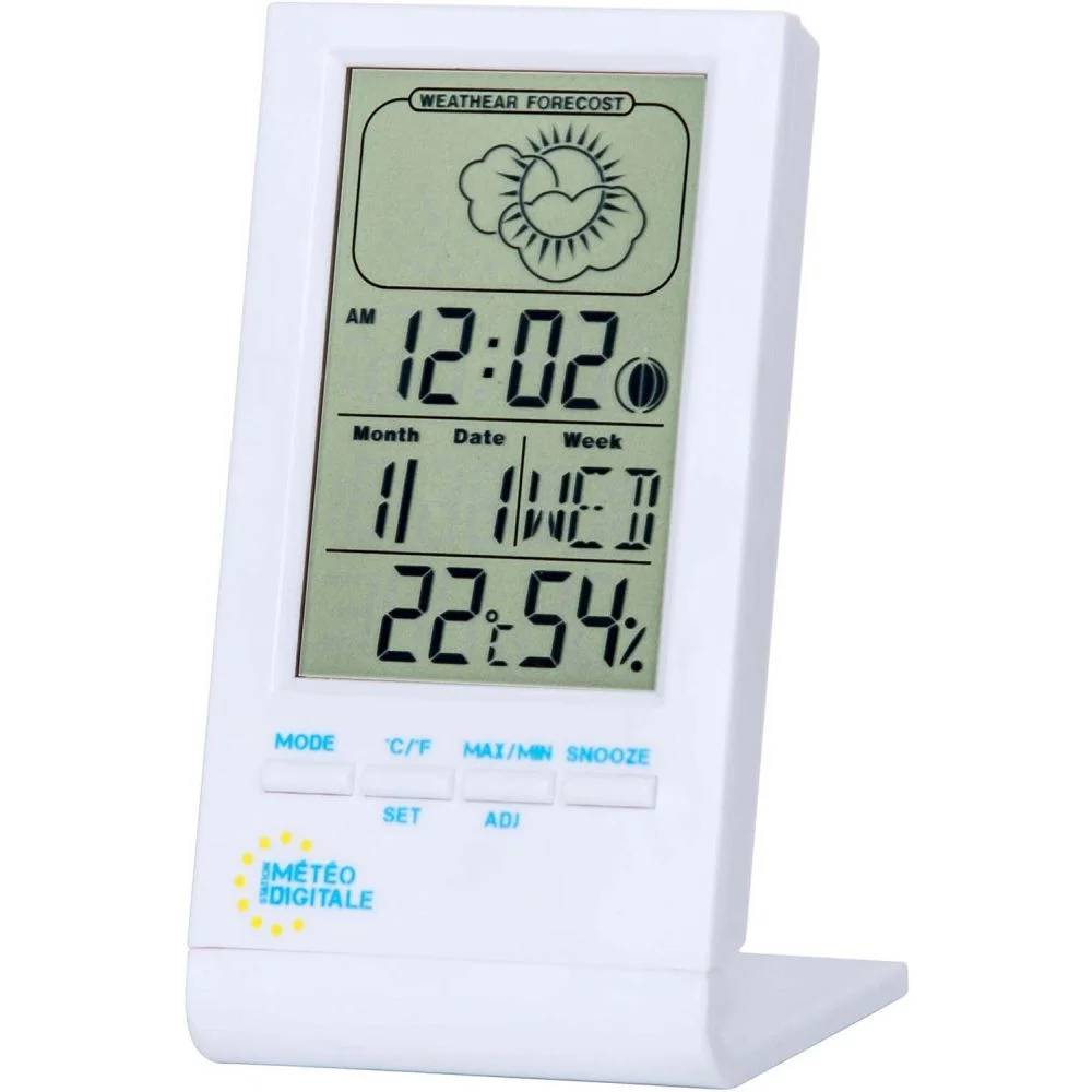 Stil - Station météo électronique intérieure plastique blanc H. 1,10 x L. 10,50 x P. 5,80 cm - Stil - Imagen 3
