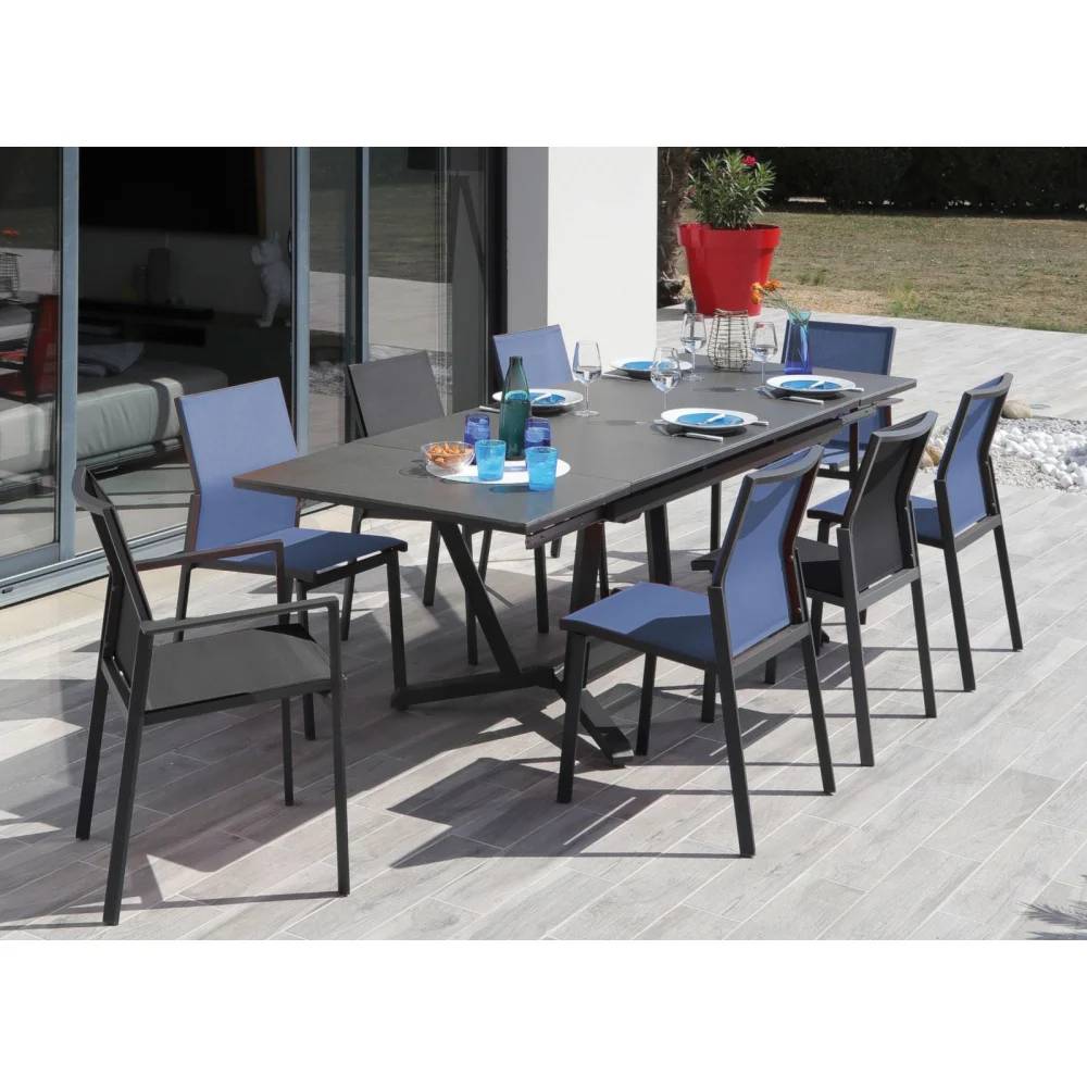 Pro Loisirs - Chaise de jardin alu graphite/noir Delia Proloisirs - Imagen 2