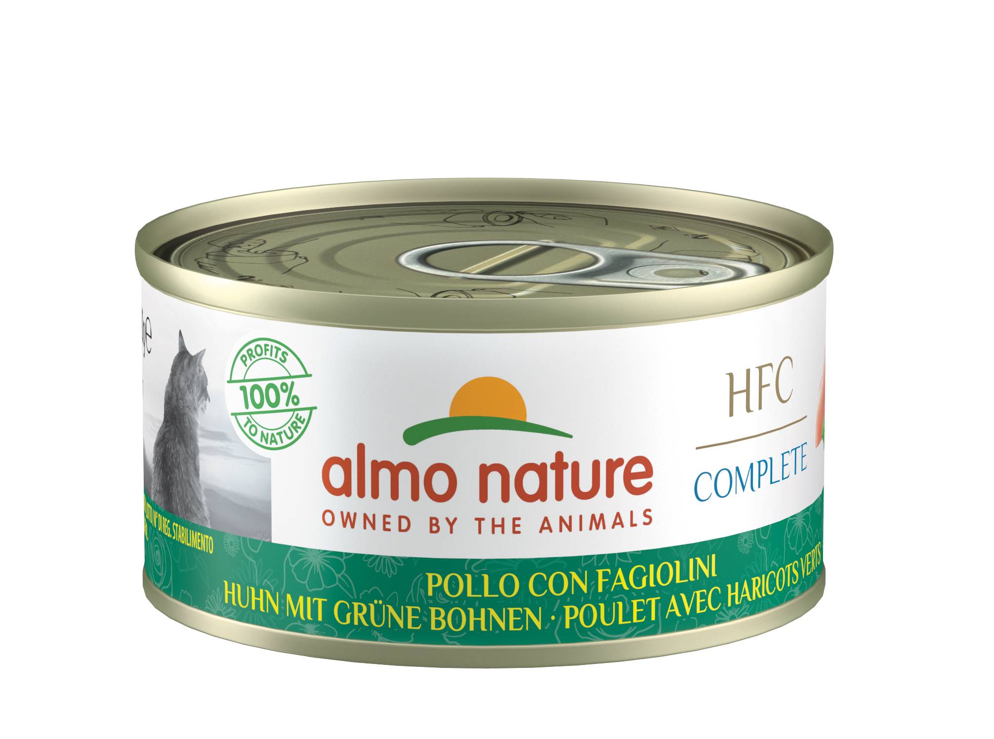 Almo Nature - Pâtée complète HFC sans céréales chat complete au poulet haricots verts - boîte 70 gr - ALMO NATURE