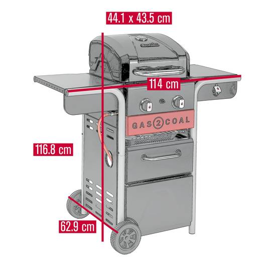 Char-broil - Barbecue charbon et gaz hybride Char-Broil Gas2Coal 2.0 210 - Image 9