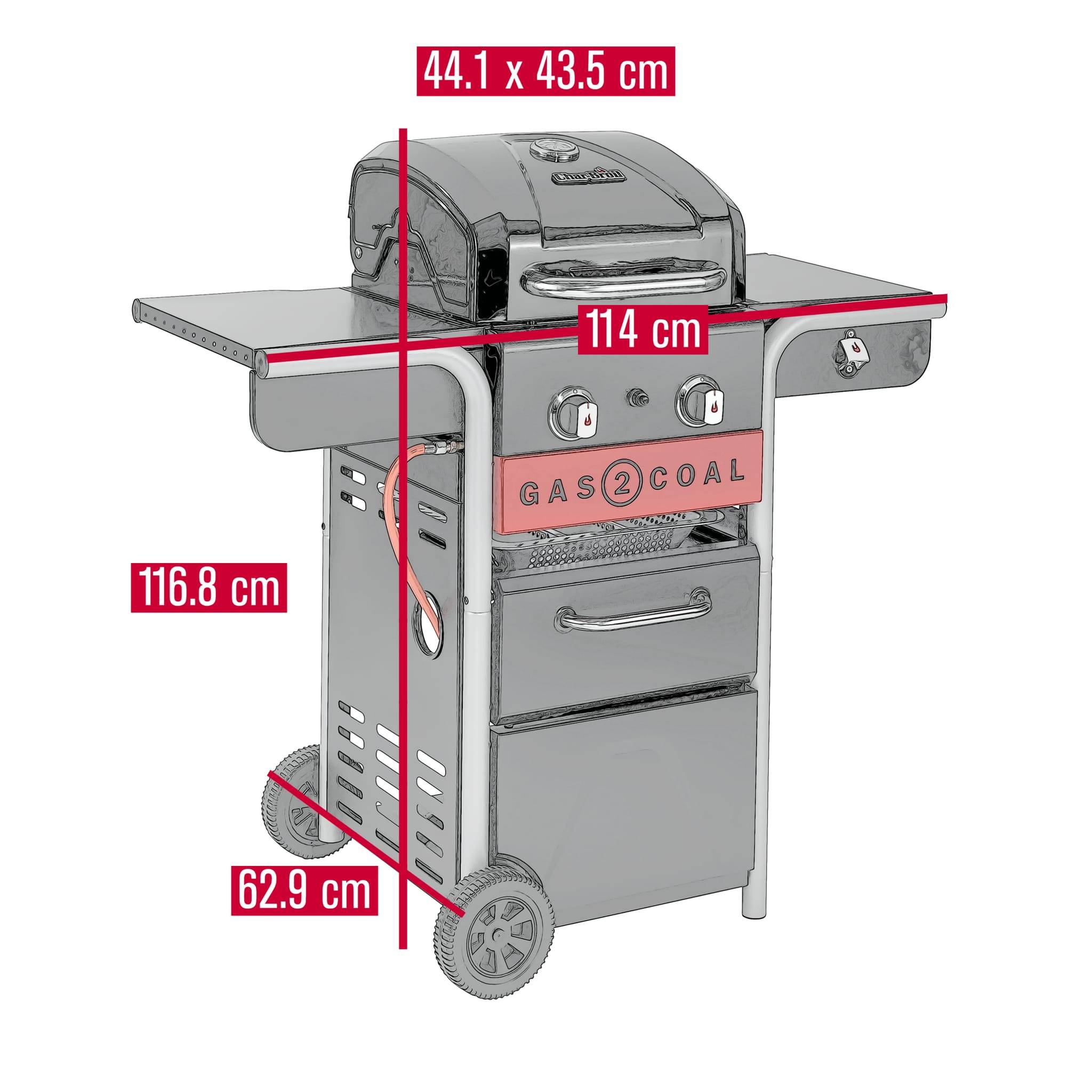 Char-broil - Barbecue charbon et gaz hybride Char-Broil Gas2Coal 2.0 210 - Image 9