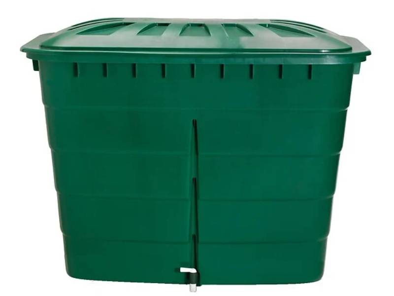 Garantia - Récupérateur d'eau de pluie 520L rectangulaire robinet et couvercle inclus vert - GARANTIA - Image 6