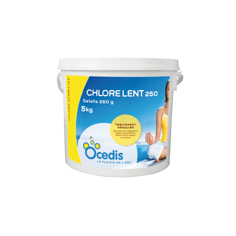 CHLORE LENT GALET 250G 5KG
