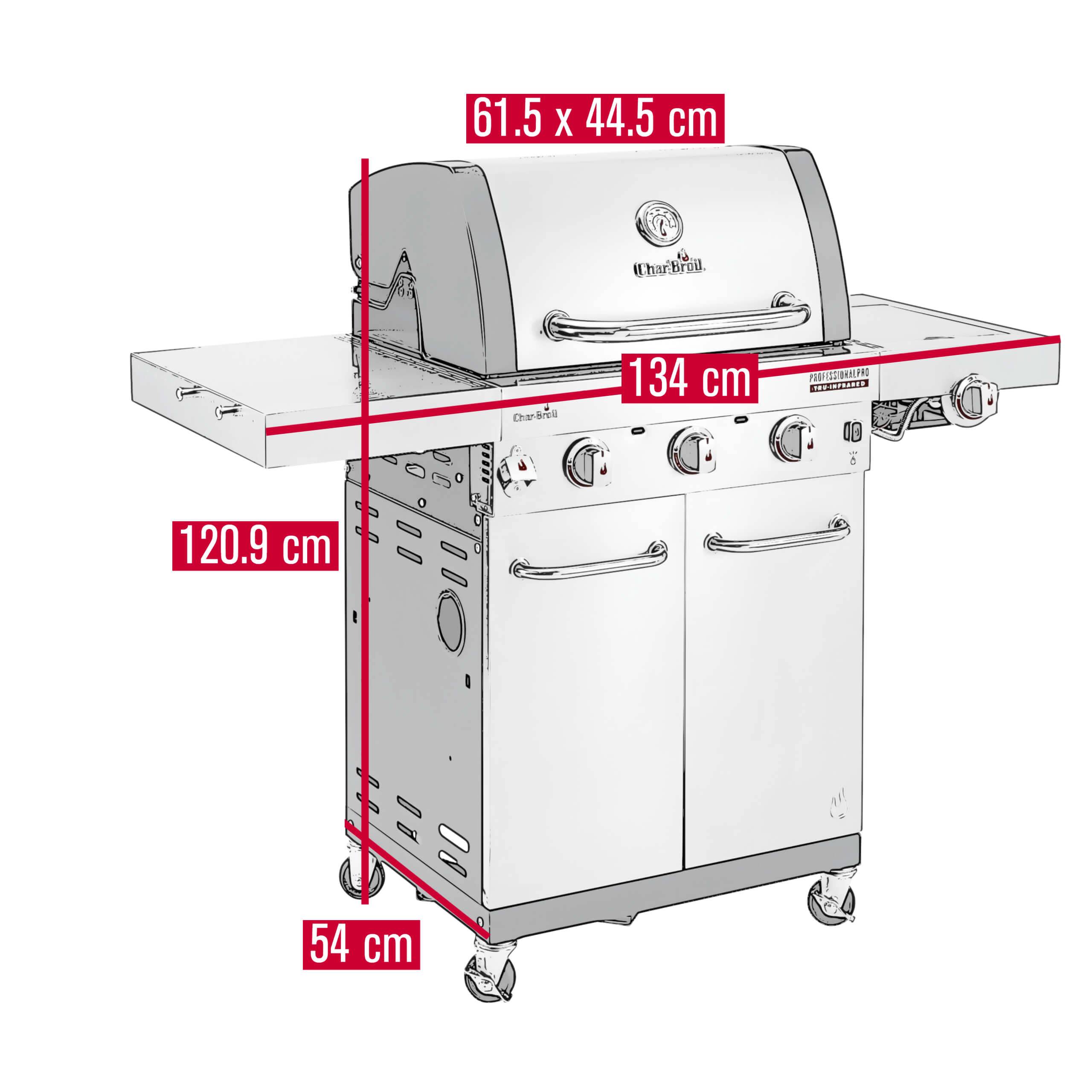 Char-broil - Barbecue à Gaz Inox 3 Brûleurs + 1 Latéral Infrarouge 134 x 54 x 120,9 cm - CHAR-BROIL - Image 6