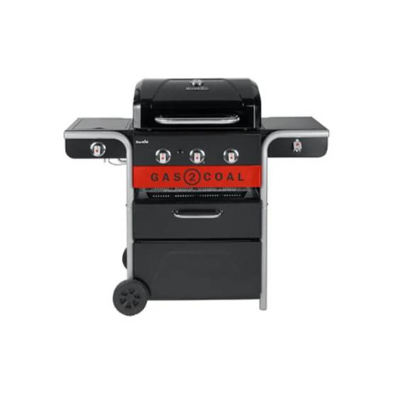 Char-broil - Barbecue Hybride Gaz & Charbon 3 Brûleurs Inox Noir 134 x 62,9 x 116,8 cm - CHAR-BROIL - Image 1