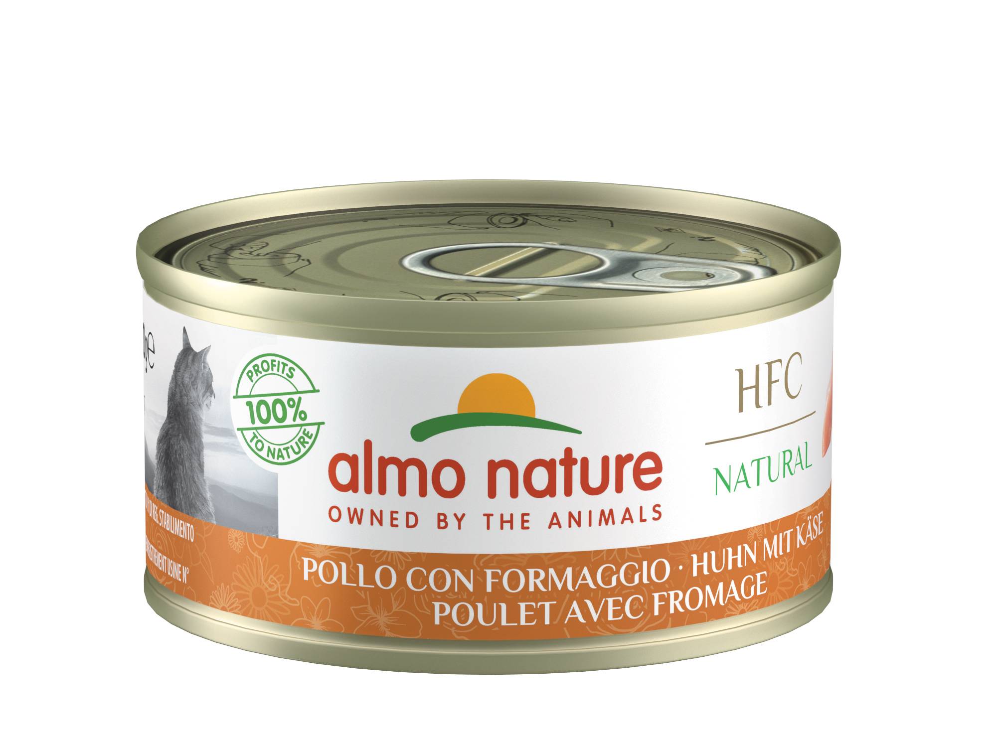 Almo Nature - Pâtée avec bouillon HFC pour chat adulte au poulet avec fromage - boîte 70 gr - ALMO NATURE - Image 1