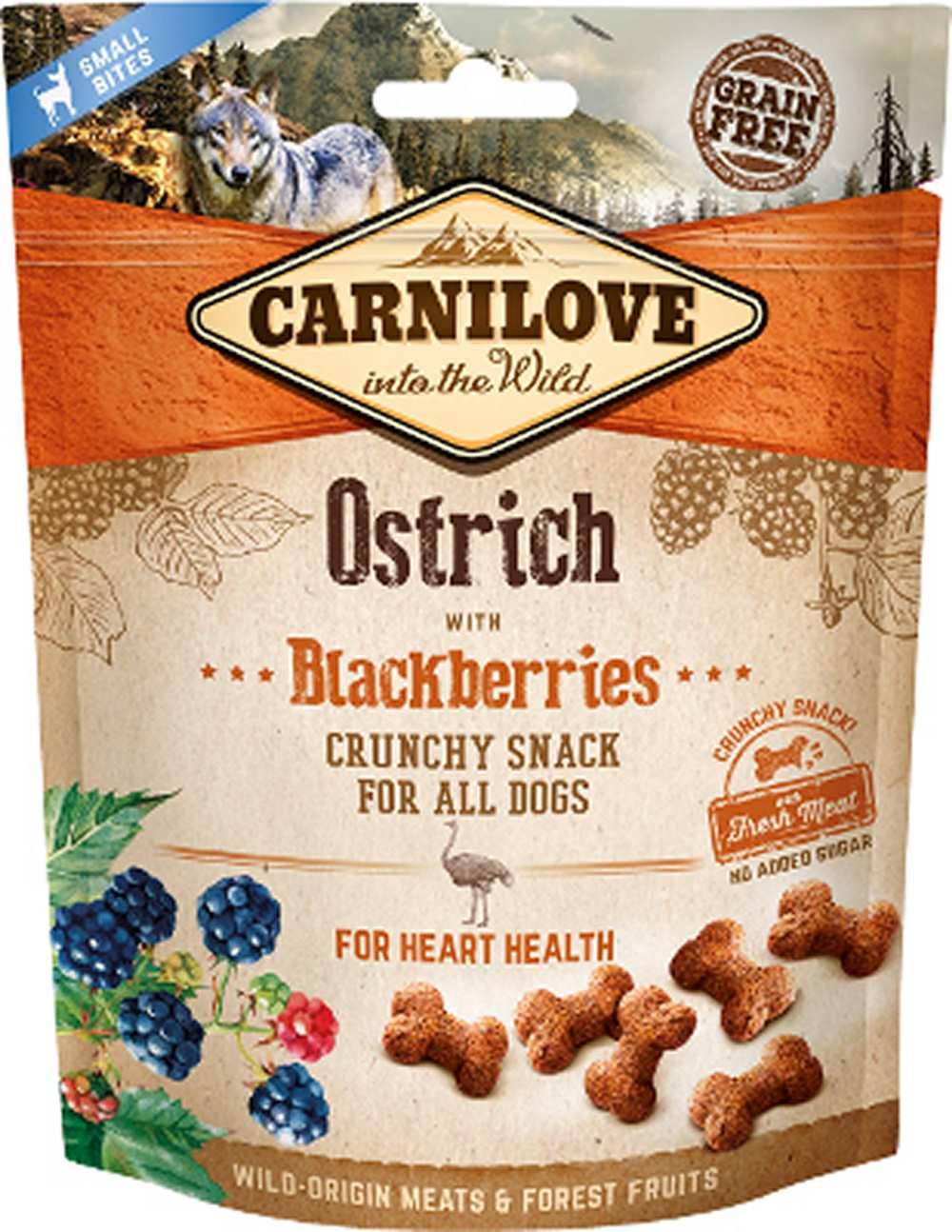 Carnilove Treats Crunchy Snack -  Avestruz & Moras Bolsa 200 G