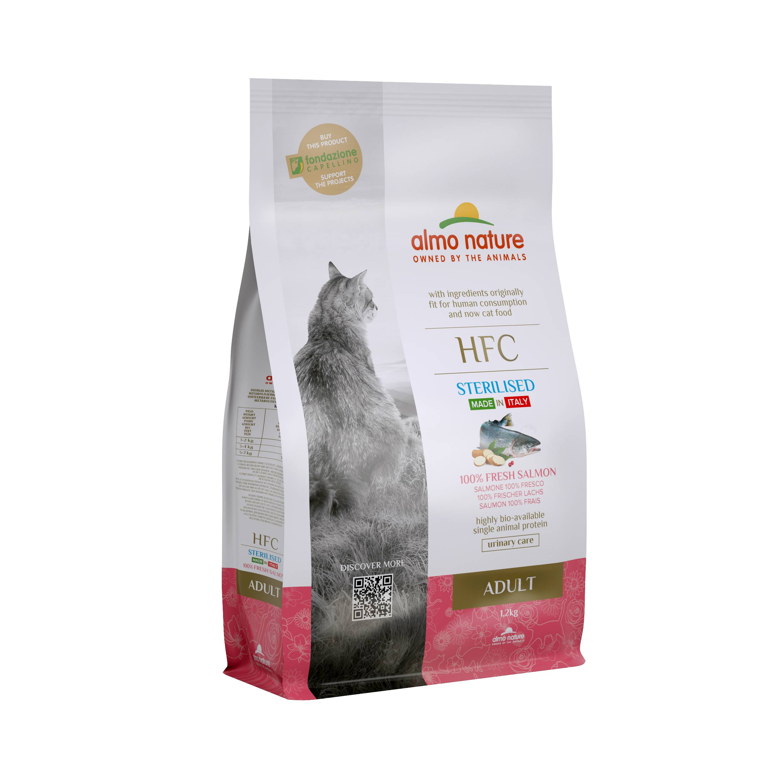 Almo Nature - Croquettes pour chat adulte stérilisé au saumon frais - sac 1,2 kg - ALMO NATURE - Imagen 1
