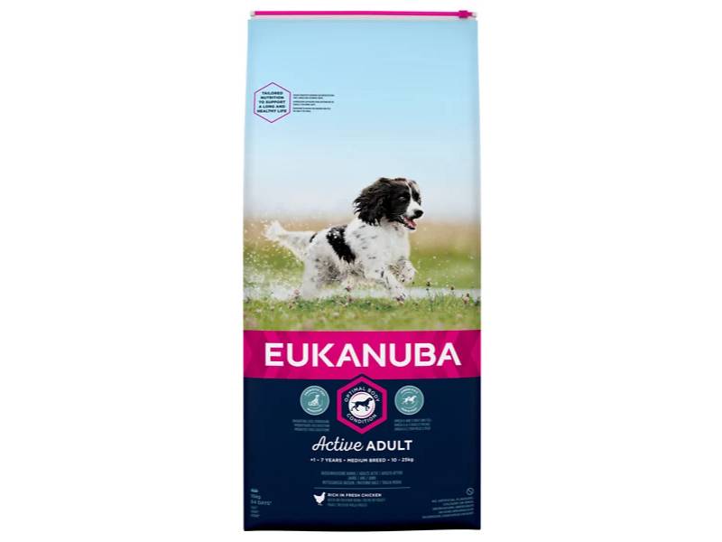 Croquettes pour chien adulte moyen Poulet 15 kg - EUKANUBA - Image 1