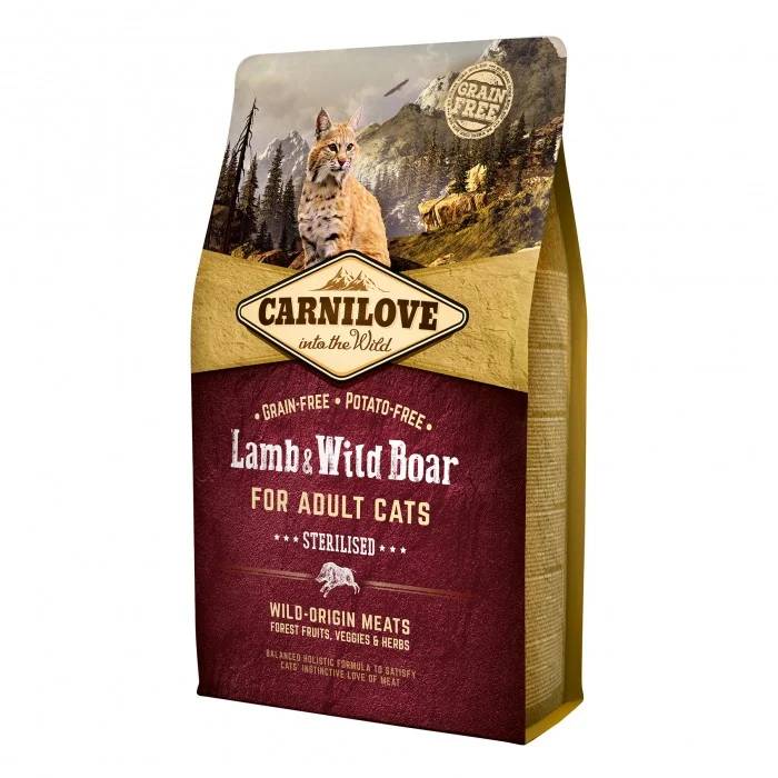 Carnilove - Croquettes pour chat adulte stérilisé à l'agneau & sanglier sauvage - sac 2 kg - CARNILOVE - Image 2