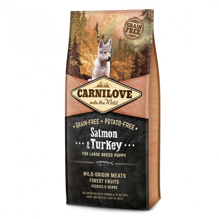 Carnilove - Croquetas para cachorro grande de salmón y pavo - saco 12 kg - CARNILOVE - Imagen 2