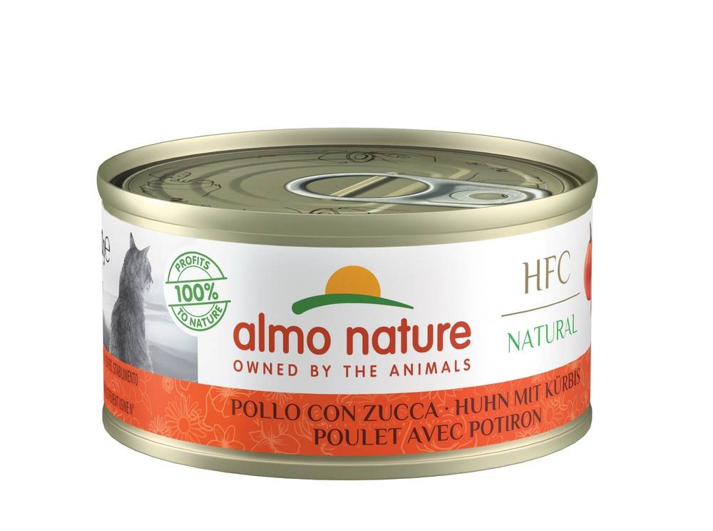 Almo Nature - Pâtée avec bouillon HFC pour chat adulte au poulet avec potiron - boîte 70 gr - ALMO NATURE - Image 1