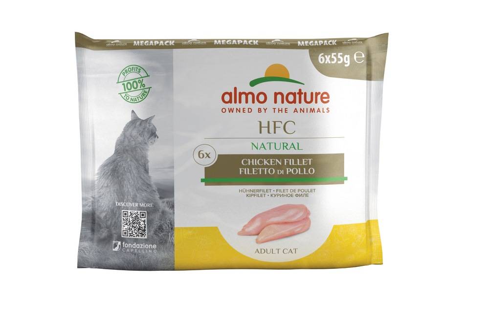 Almo Nature - Pâtée en bouillon HFC pour chat adulte au filet de poulet - lot 6 x 55 gr - ALMO NATURE - Image 1