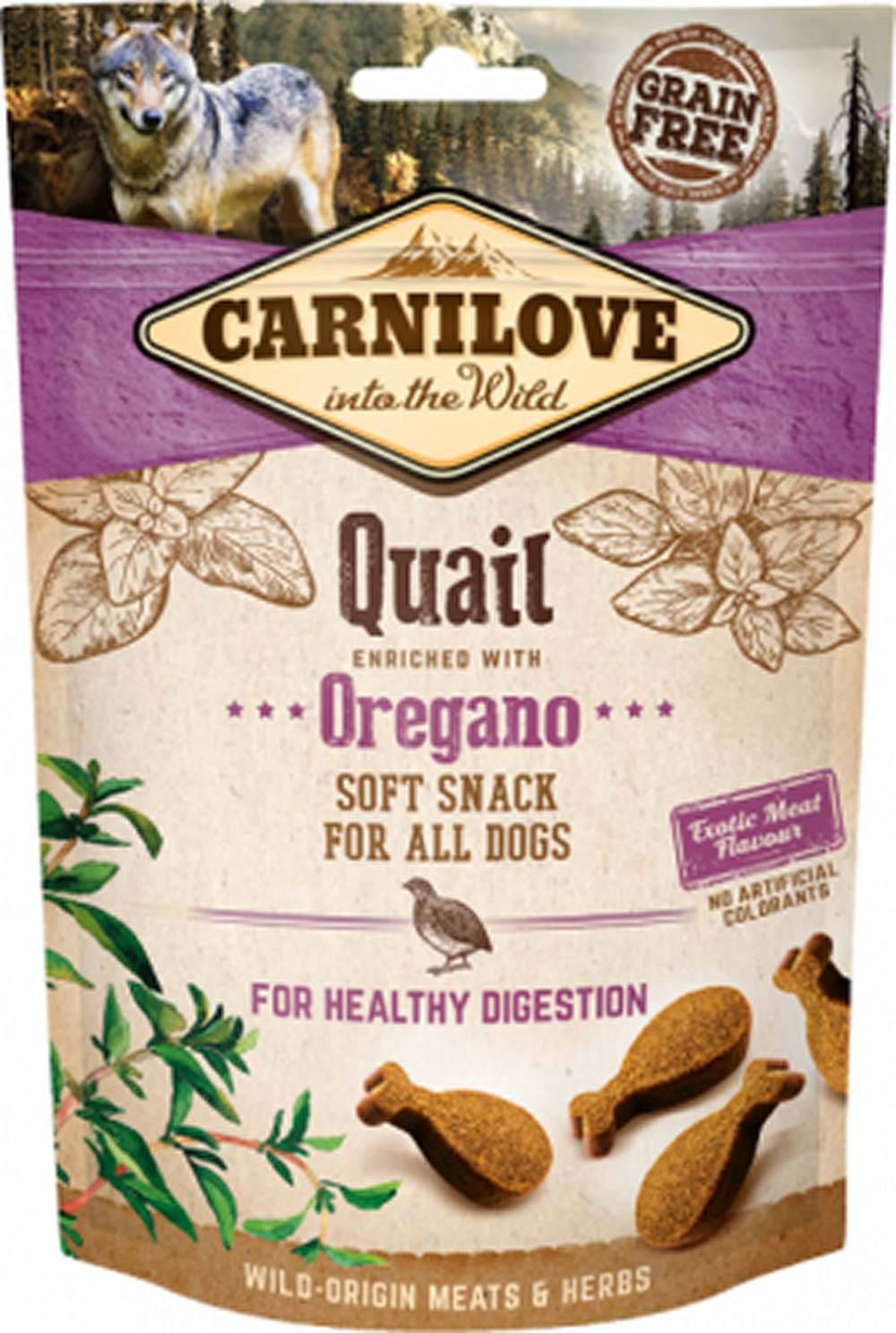 Carnilove - Friandise pour chien adulte moelleuse à la caille & origan - sachet 200 gr - CARNILOVE