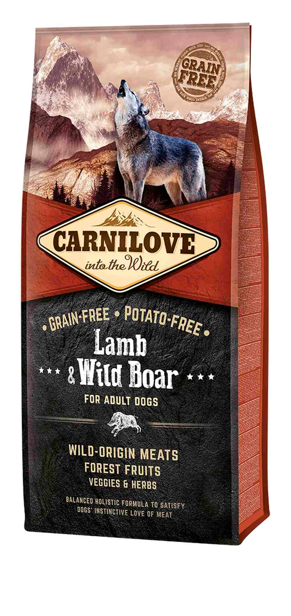 Carnilove - Croquettes pour chien adulte de toute taille à l'agneau & sanglier sauvage - sac 12 kg - CARNILOVE - Image 1