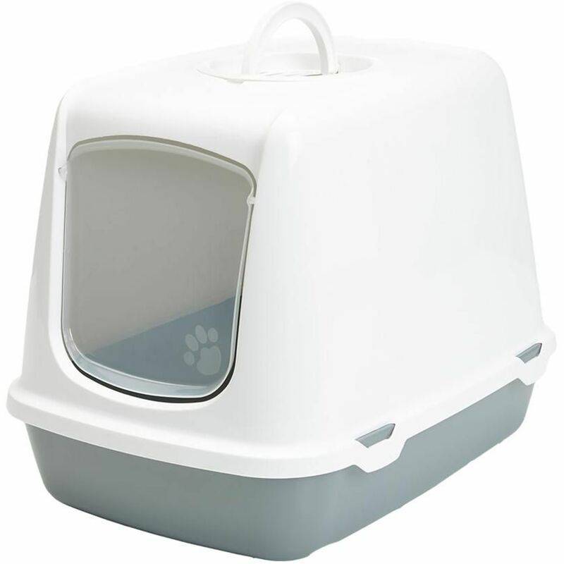 Maison de toilette plastique blanc/gris L50 x 37 x H39 cm - SAVIC - Image 6