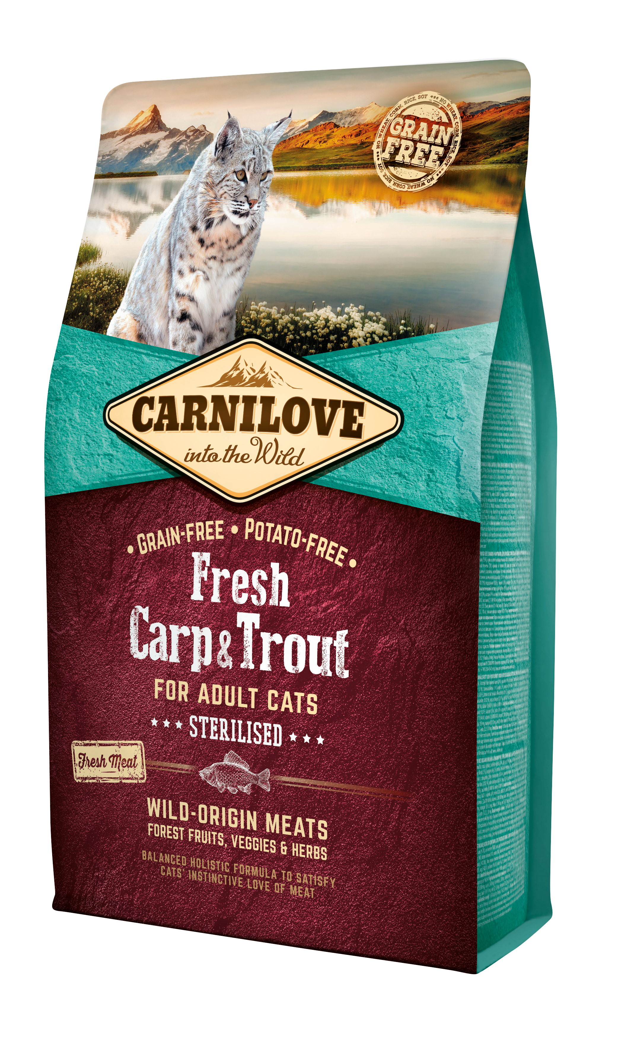 Carnilove - Croquettes pour chat adulte stérilisé à la carpe & truite - sac 2 kg - CARNILOVE - Image 3