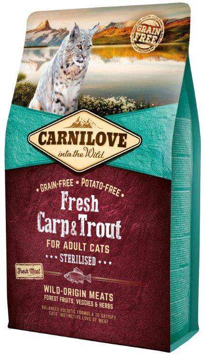 Carnilove - Croquettes pour chat adulte stérilisé à la carpe & truite - sac 2 kg - CARNILOVE - Image 2