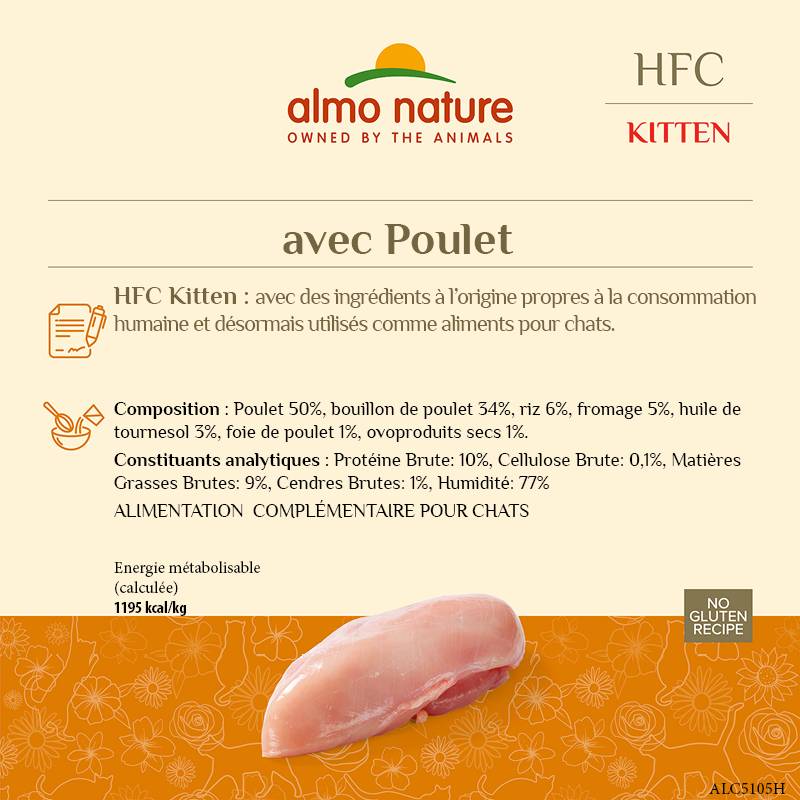 Almo Nature - Pâtée avec bouillon HFC pour chat adulte au poulet - boîte 70 gr - ALMO NATURE - Image 3