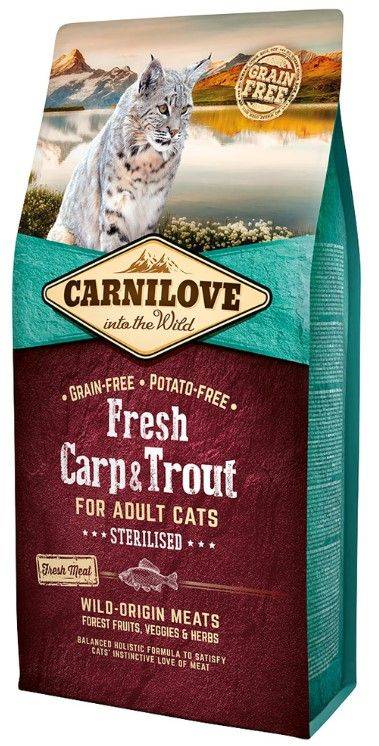 Carnilove - Croquettes pour chat adulte stérilisé à la carpe & truite - sac 6 kg - CARNILOVE