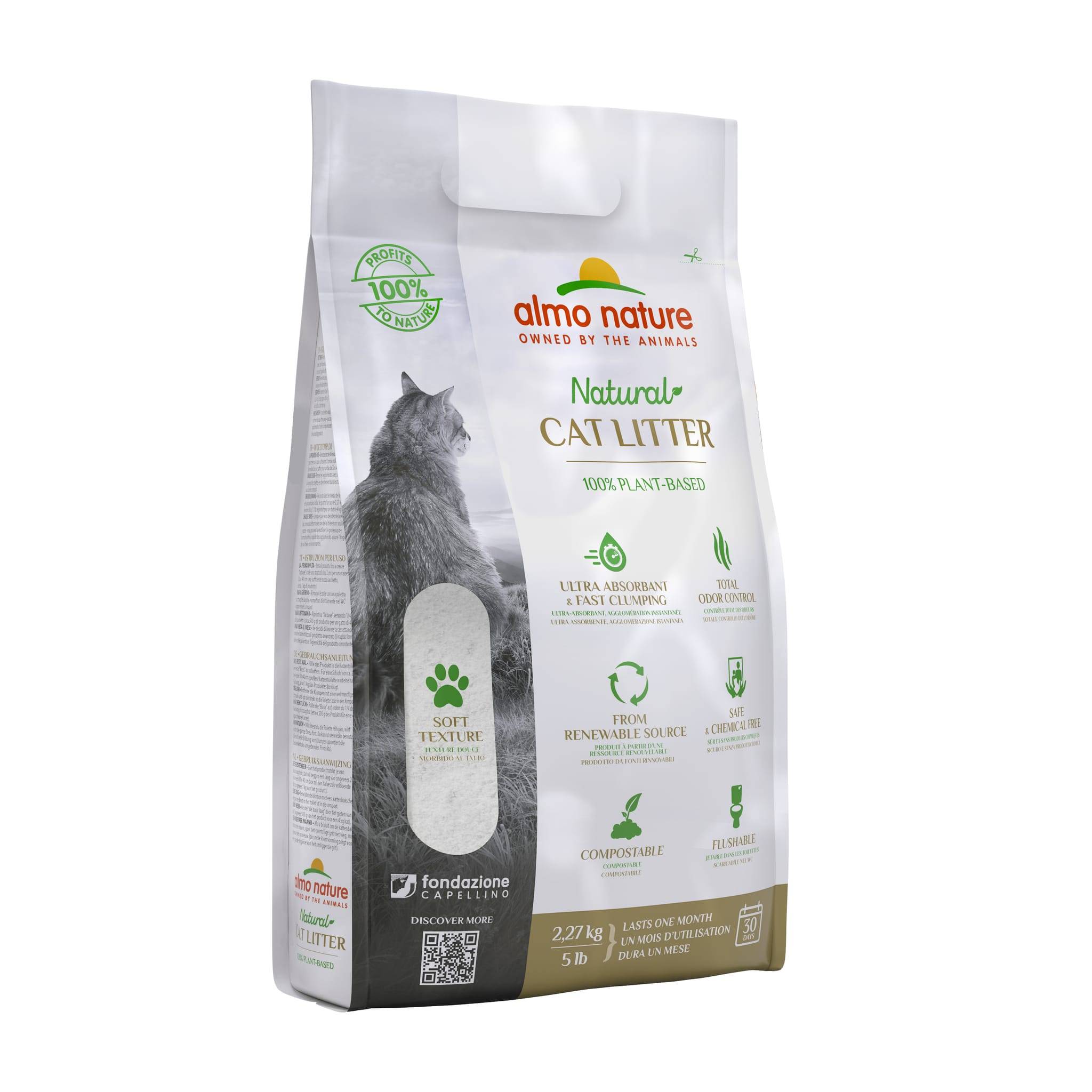 Almo Nature - Litière pour chat végétale biodégradable Catlitter 2,27 kg - ALMO NATURE