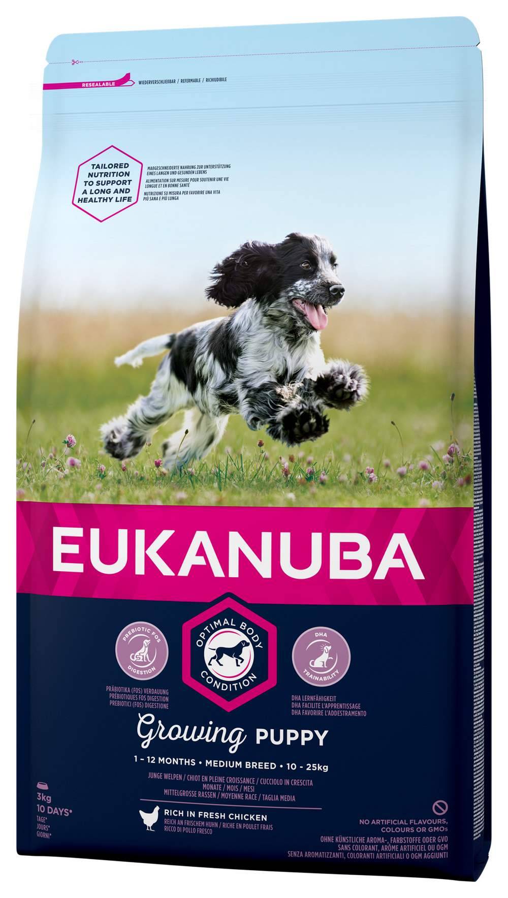 Croquette pour chiot poulet 3 kg EUKANUBA - Image 1